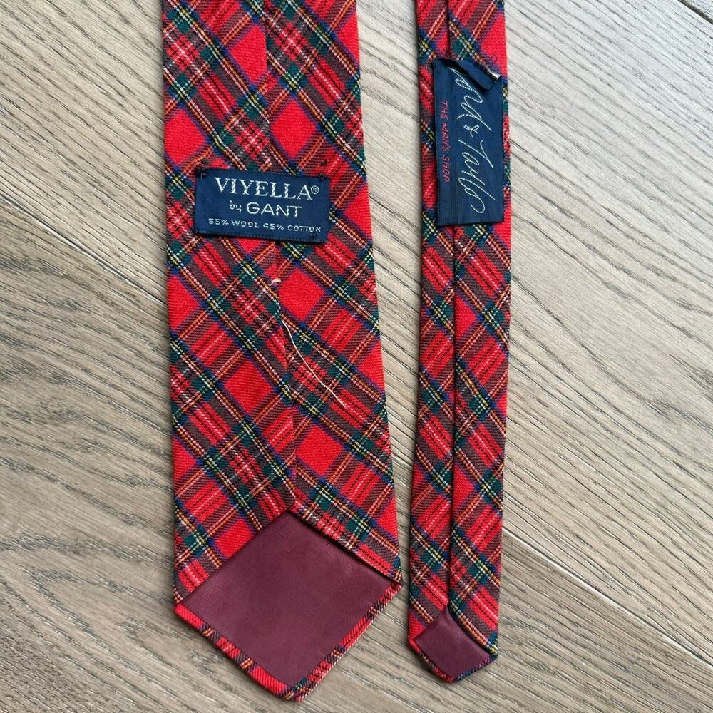 Vintage late 1970s Viyella by GANT 65% Wool 35% Cotton Tartan Plaid Necktie